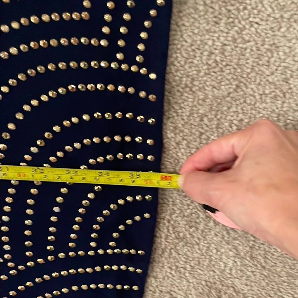 Trina Turk Midnight Blue Dress with Ivory Accents - Picture 5 of 6